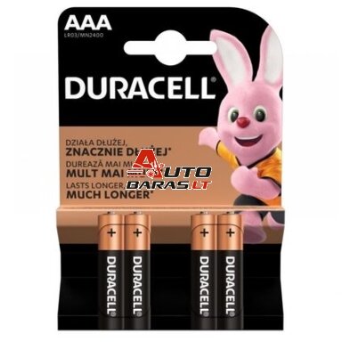 Baterija Duracell Alkaline LR03/AAA (4 vnt.) Baterija Duracell Alkaline LR03/AAA (4 vnt.)