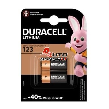 Baterija Lithium Duracell CR123 (2 vnt.) Baterija Lithium Duracell CR123 (2 vnt.)
