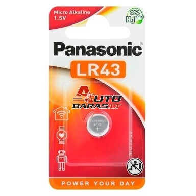 Baterija Panasonic Alkaline G12/LR43 (1 vnt.) Baterija Panasonic Alkaline G12/LR43 (1 vnt.)
