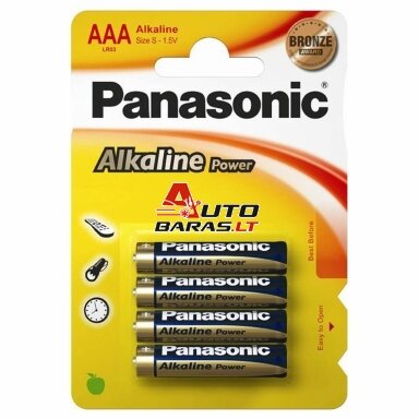 Baterija Panasonic Alkaline LR03 AAA (4 vnt.) Baterija Panasonic Alkaline LR03 AAA (4 vnt.)