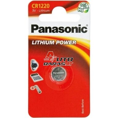 Baterija Panasonic Lithium CR1220 (1 vnt.) Baterija Panasonic Lithium CR1220 (1 vnt.)