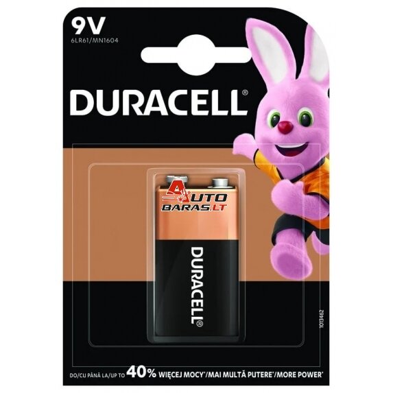 Baterija Duracell Alkaline Krona 6LR61/6LF22/9V (1 vnt.)
