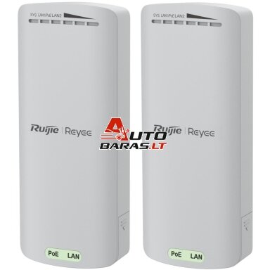 Belaidis Bridge perdavimo įrenginys Ruijie RG-EST100-E (2.4 GHz, Dual-stream 500m, 2 vnt.) Belaidis Bridge perdavimo įrenginys Ruijie RG-EST100-E (2.4 GHz, Dual-stream 500m, 2 vnt.)