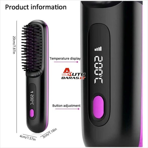Belaidės plaukų tiesinimo šukos Reach HairMini 3