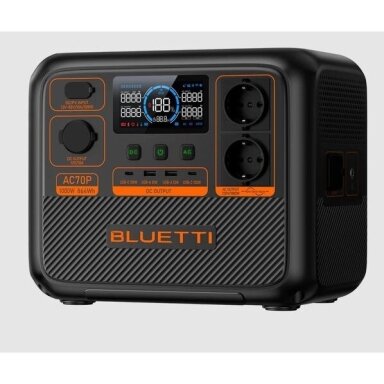 BLUETTI Kilnojama energijos stotelė 1000W 864Wh LiFePO4 - gryno sinuso elektros generatorius vienfazis BLUETTI Kilnojama energijos stotelė 1000W 864Wh LiFePO4 - gryno sinuso elektros generatorius vienfazis