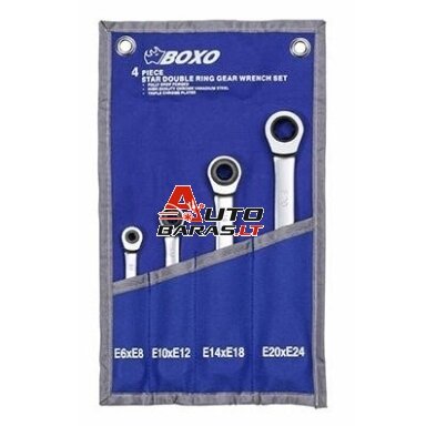 BOXO terkšlinių kilpinių raktų E-torx rinkinys, 4 vnt., E6-E24