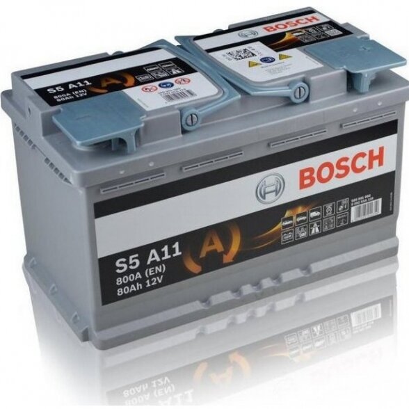 Bosch S5A11 AGM 80Ah 800A akumuliatorius