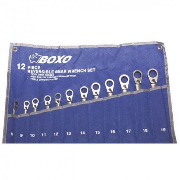 BOXO terkšlinių raktų rinkinys 12vnt (8-19mm)