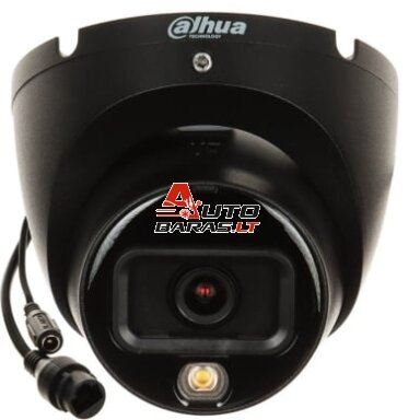 Dahua Dome IPC-HDW1639T-A-IL-0280B-S6-BLACK F2.8 (Juoda, 6MP, ~110°, IR+balta šviesa 30m, IP67)