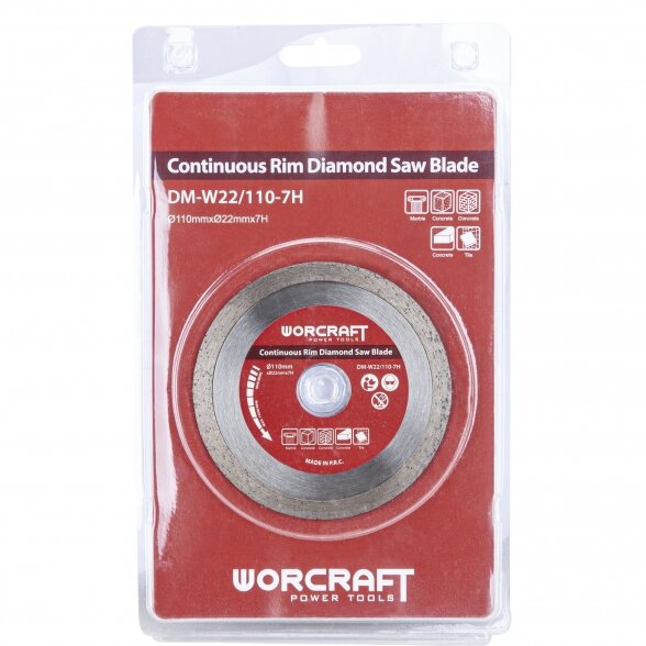 WORCRAFT Diskino pjūklo MC14-110A deimantinis diskelis 22.23x110mm 1