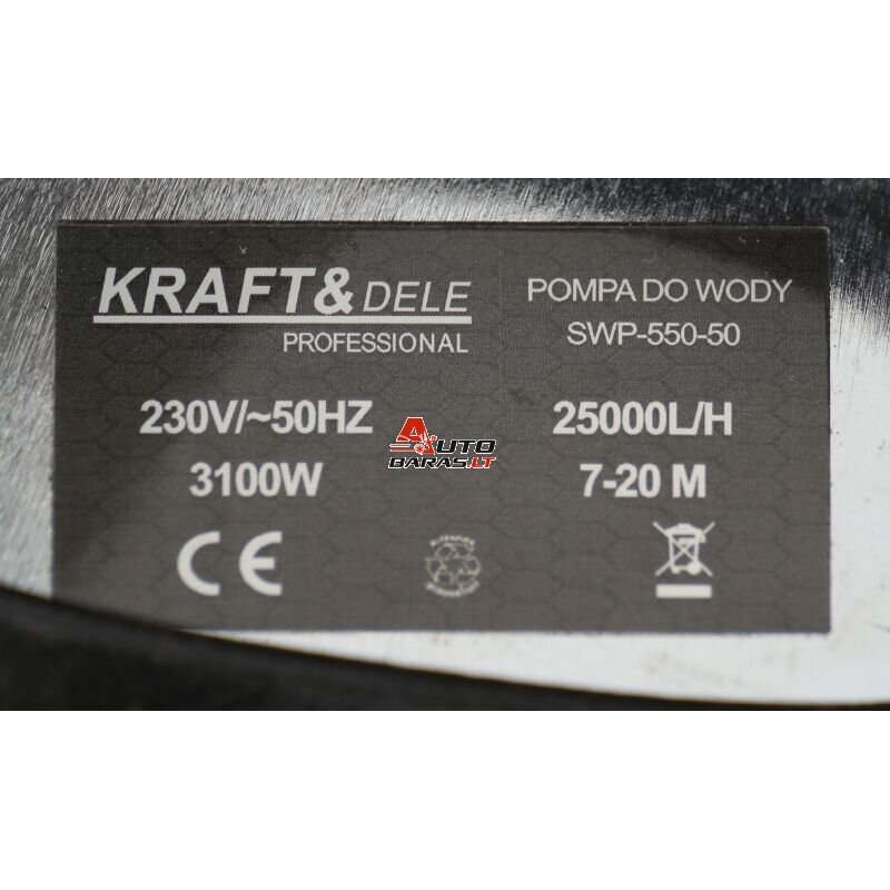 Drenažinis siurblys 3100W 220V/50Hz su smulkintuvu 2