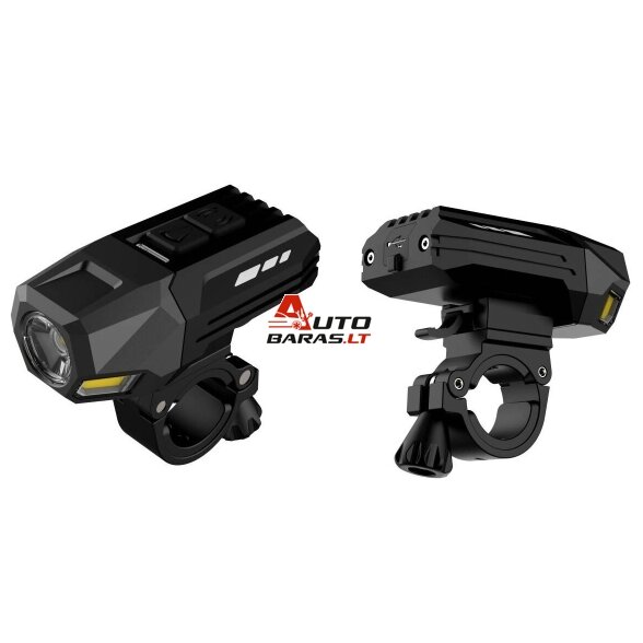 Dviračio priekinis žibintas P8+COB (4W) (įkraunamas)