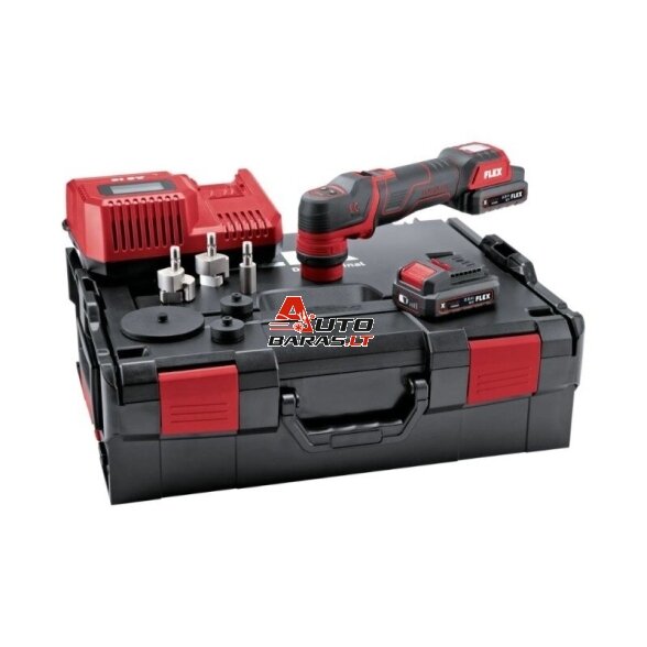 Ekscentrinis akumuliatorinis poliruoklis / šlifuoklis FLEX PXE 80 12,0-EC/2,5 Set - 80mm 12V 8