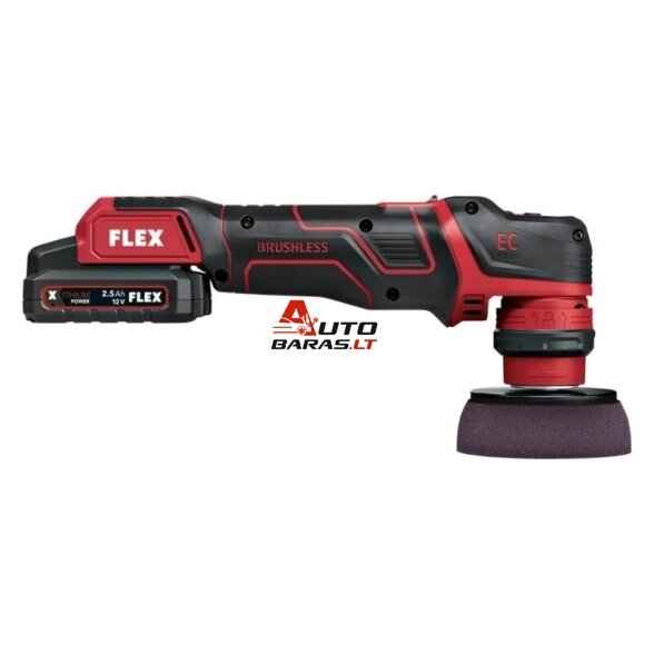 Ekscentrinis akumuliatorinis poliruoklis / šlifuoklis FLEX PXE 80 12,0-EC/2,5 Set - 80mm 12V 1