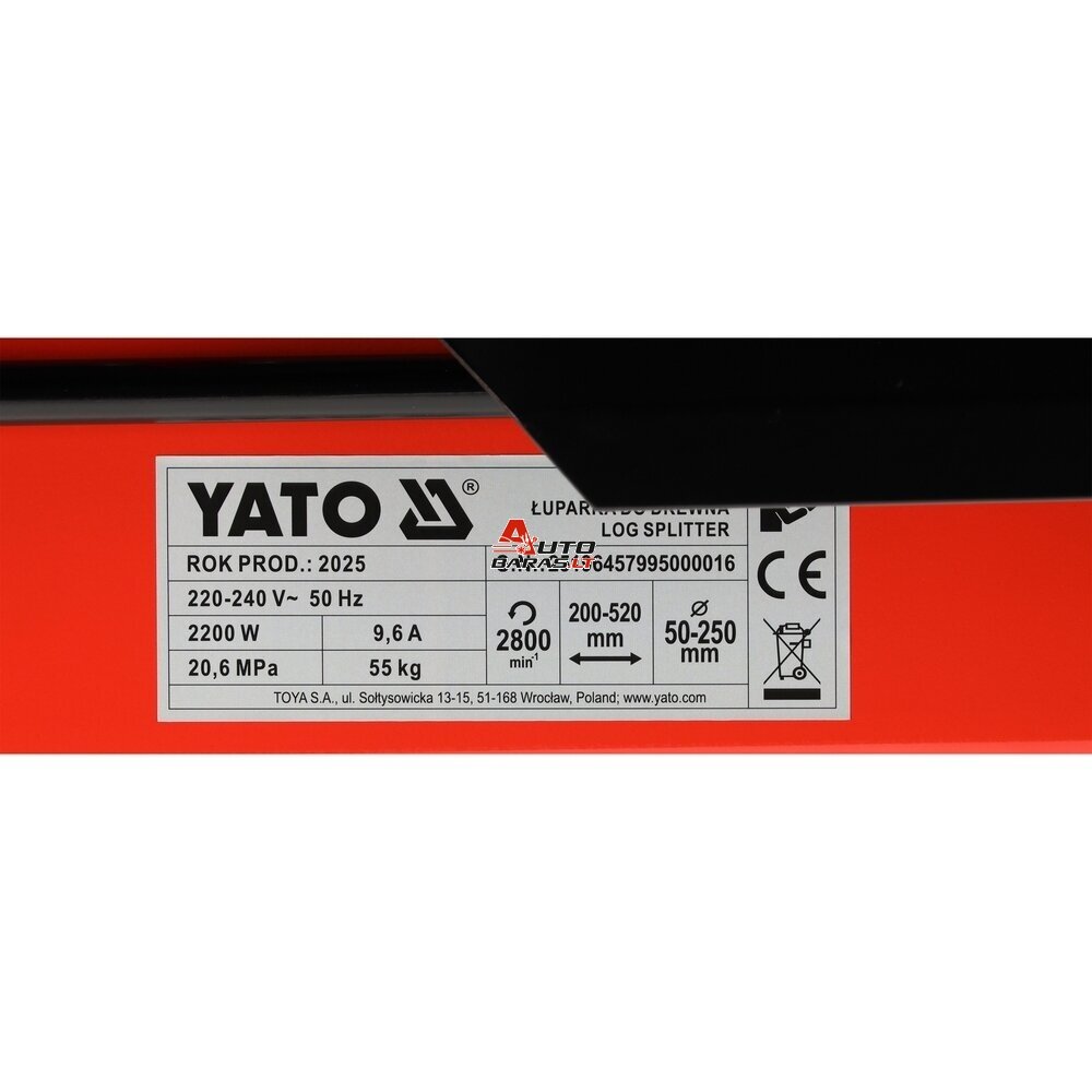 YATO Elektrinė malkų skaldyklė 2200W 5T 7