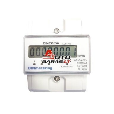 Elektros skaitiklis DIN00540A (3 Fazės, 65A, DIN) Elektros skaitiklis DIN00540A (3 Fazės, 65A, DIN)