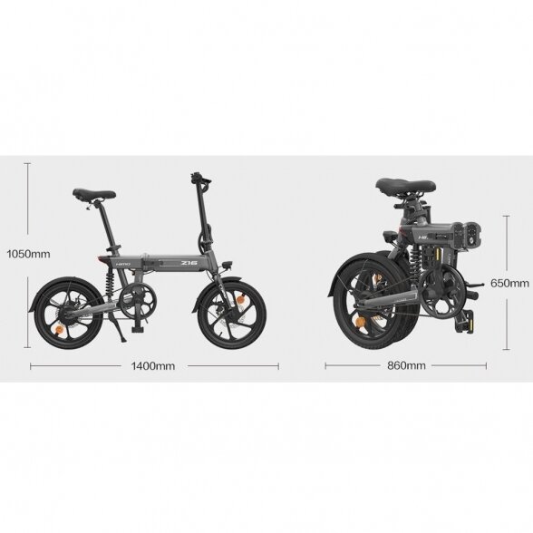 Elektrinis dviratis Xiaomi Himo Z16 16", pilkas 2