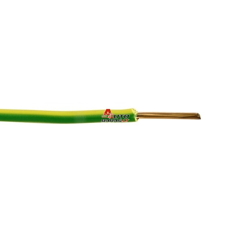 Elpar H07V-U (YDY) 1x6 mm2 vienagyslis laidas (monolitinis, geltonas / žalias, 1 m)