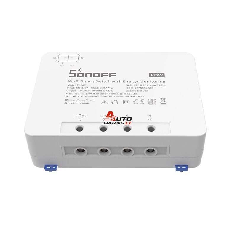 Energijos kontroleris su ribojimo funkcija SONOFF POWR3 WiFi Smart