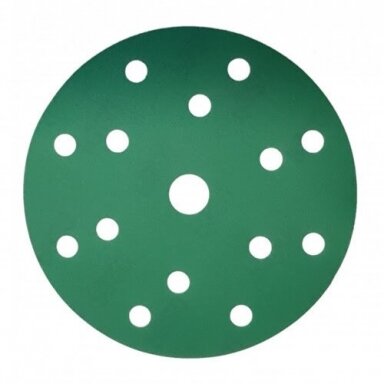 EUROLUX GREEN FILM šlifavimo diskeliai, 150mm, 15 Skylių - 100vnt