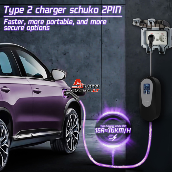 EV Įkroviklis nešiojamas 3.5kW 16A 6