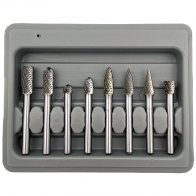 Frezų kietmetalio rinkinys Ø6x8mm 8vnt. Frezų kietmetalio rinkinys Ø6x8mm 8vnt.