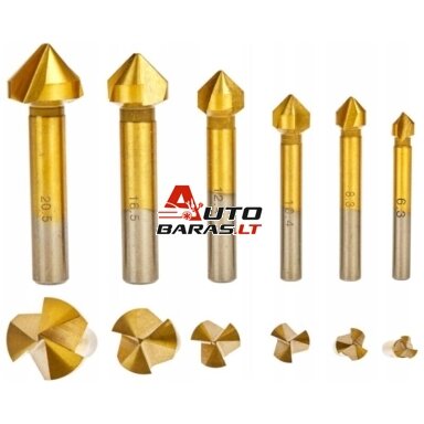 Frezų kūginių medžiui rinkinys (6.3-20.5mm)(6vnt) Frezų kūginių medžiui rinkinys (6.3-20.5mm)(6vnt)