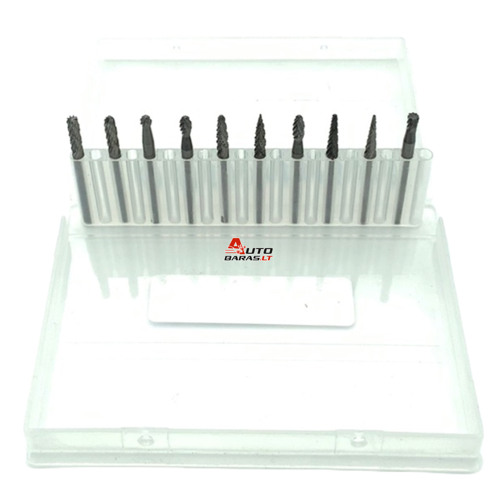 Frezų kietmetalio rinkinys Ø3x3mm 10vnt. 1