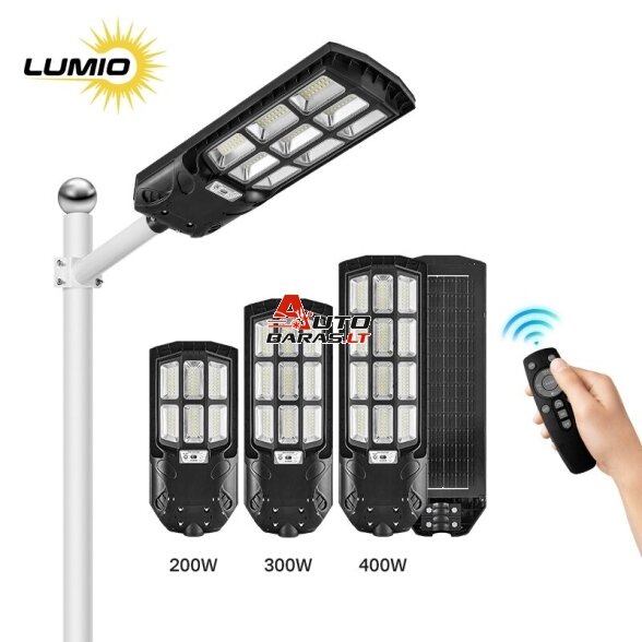 Gatvės šviestuvas su saulės baterija 200W 6500K 4