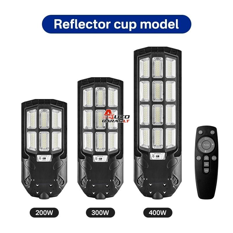 Gatvės šviestuvas su saulės baterija 200W 6500K 1