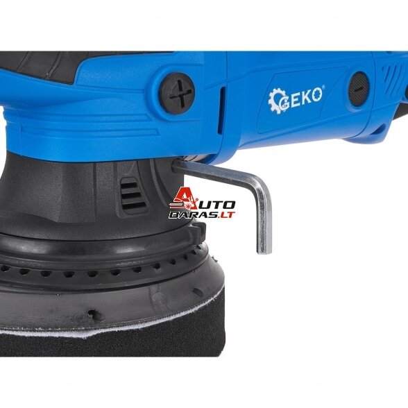 GEKO EKSCENTRINIS POLIRUOKLIS KAMPINIS 150MM 720W + 4 kempinės 6