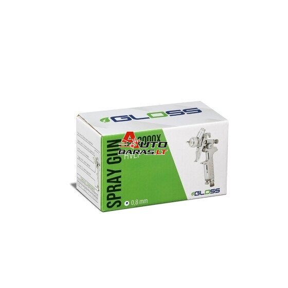 GLOSS Žemo slėgio mini dažymo pulverizatorius H.V.L.P 0.8mm, chromo spalva 3
