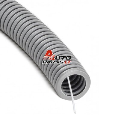Gofruotas pilkas PVC vamzdis su viela 16mm (50m, 750 N/5 cm) Gofruotas pilkas PVC vamzdis su viela 16mm (50m, 750 N/5 cm)
