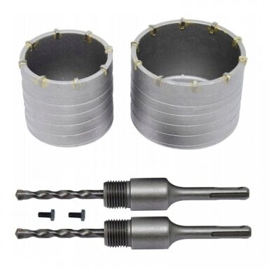 Gręžimo karūnų mūrui kompl.(2vnt) 65/80mm SDS+ Gręžimo karūnų mūrui kompl.(2vnt) 65/80mm SDS+