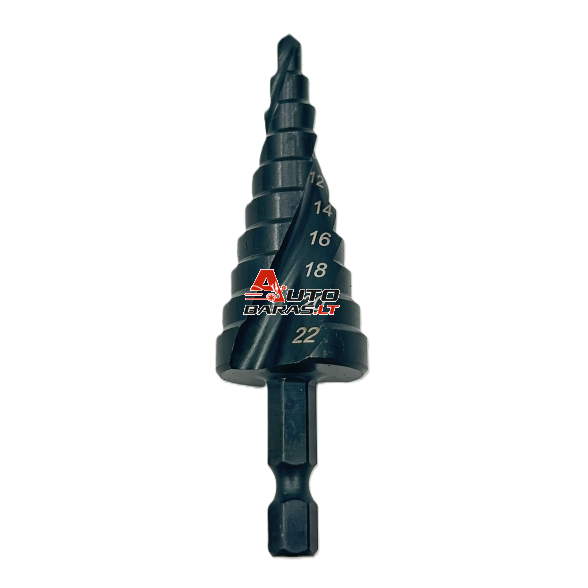 Grąžtas pakopinis HSS 4.0-22.0mm (Co) 1/4" (HEX)