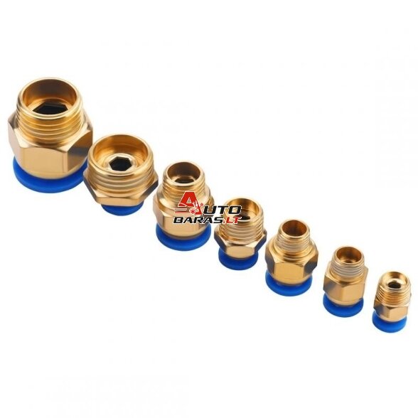 Greito jungimo vožtuvų su sriegiais rinkinys (4 - 16mm)(1/8"+1/4"+1/2") 72vnt. 5