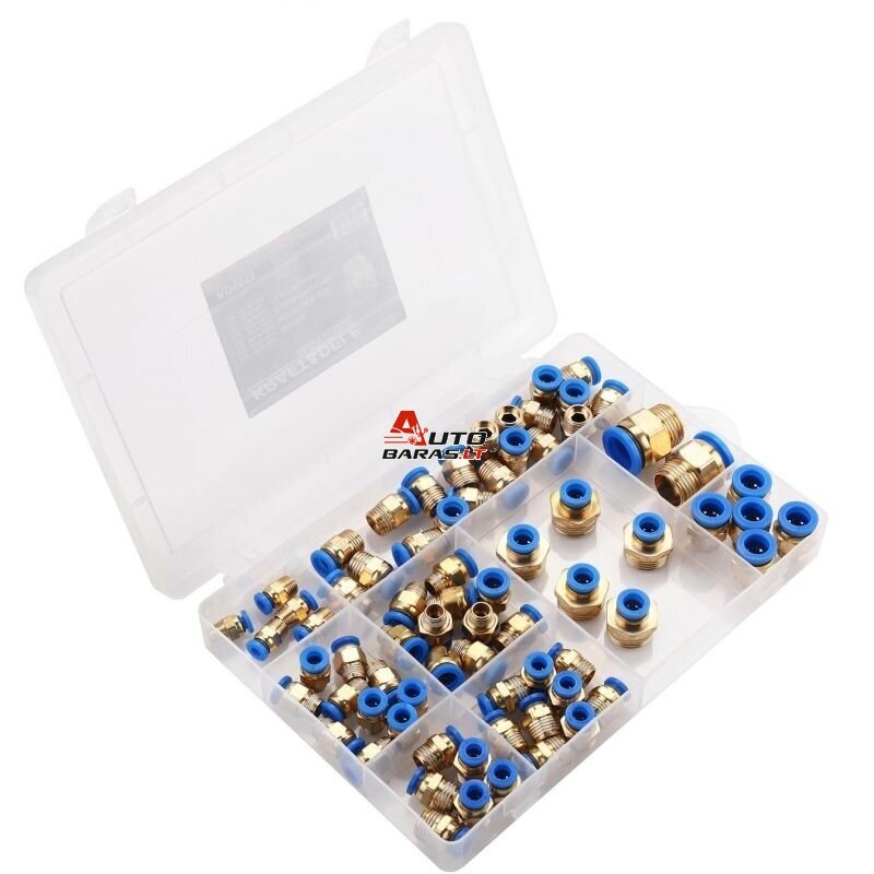 Greito jungimo vožtuvų su sriegiais rinkinys (4 - 16mm)(1/8"+1/4"+1/2") 72vnt. 2