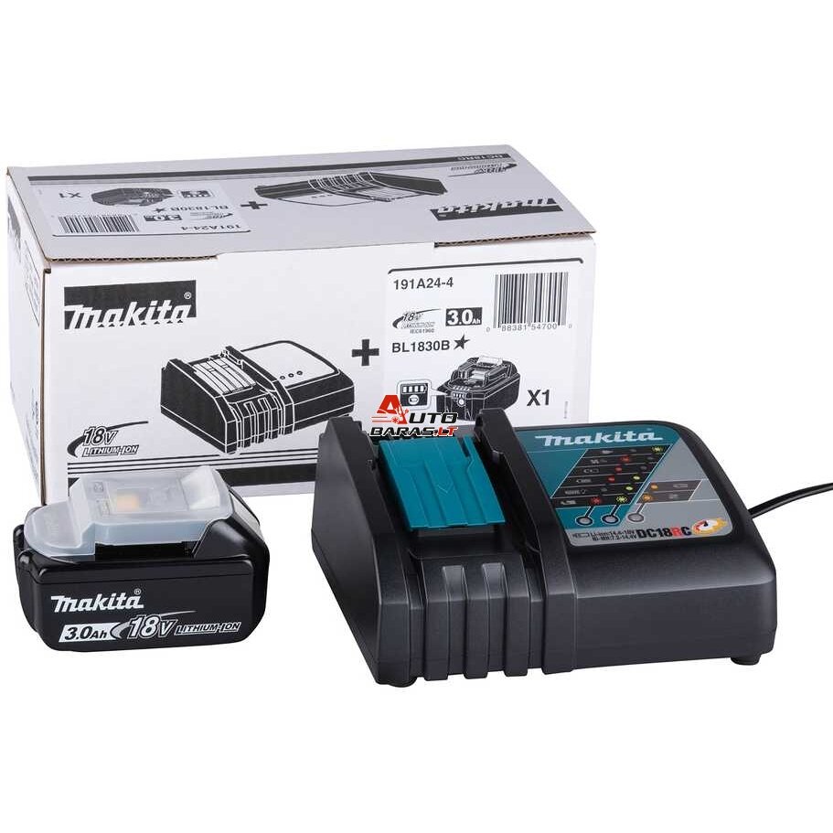 Greitasis pakrovėjas Makita 191A24-4 (pakrovėjas + 18V 3Ah akumuliatorius)
