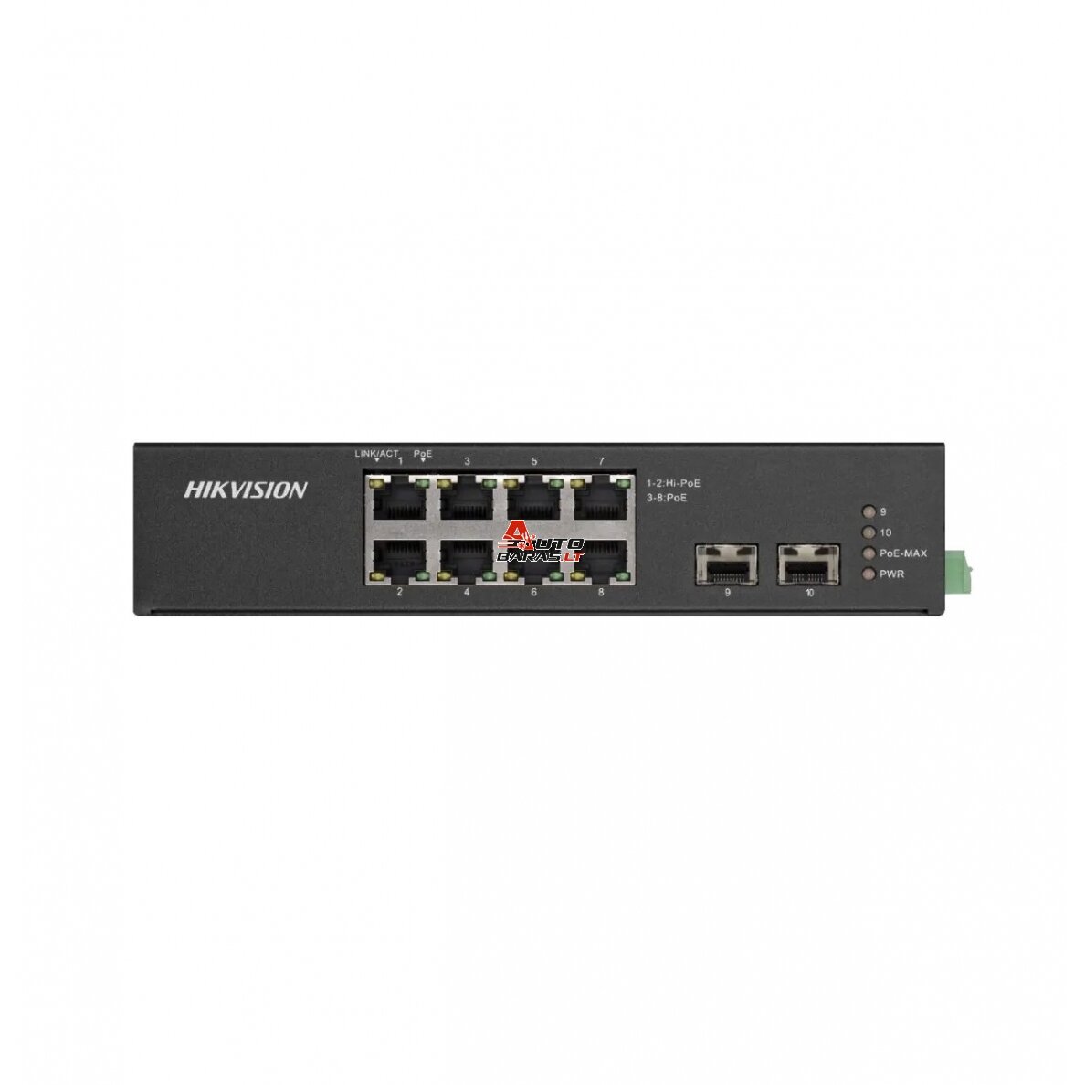 Hikvision 10 prievadų 8 PoE prievadų pramoninis komutatorius DS-3T0510HP-E/HS