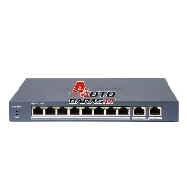Hikvision 10 prievadų 8 PoE prievadų komutatorius DS-3E0310P-E/M(B) Hikvision 10 prievadų 8 PoE prievadų komutatorius DS-3E0310P-E/M(B)