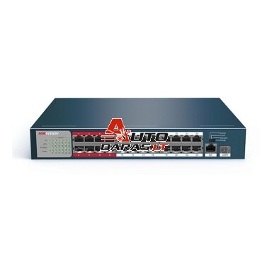Hikvision 26 prievadų 24 PoE prievadų komutatorius DS-3E0326P-E/M(B) Hikvision 26 prievadų 24 PoE prievadų komutatorius DS-3E0326P-E/M(B)