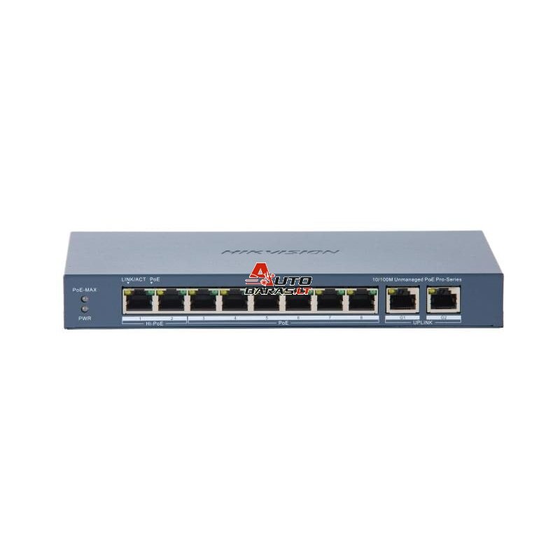 Hikvision 10 prievadų 8 PoE prievadų komutatorius DS-3E0310HP-E(C)