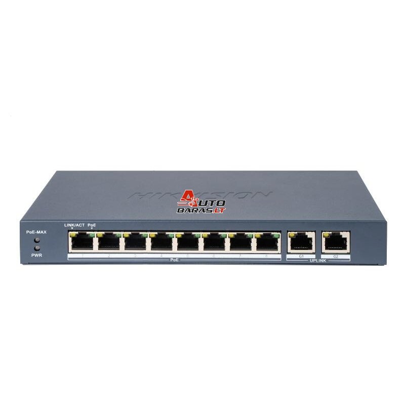 Hikvision 10 prievadų 8 PoE prievadų komutatorius DS-3E0310P-E/M(B)