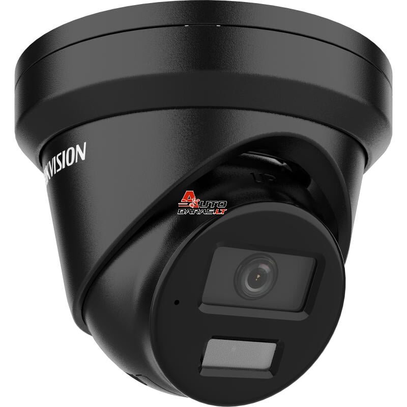 Hikvision dome DS-2CD2346G2H-IU F2.8 (juoda, 4 MP, 30 m. IR, Hybrid Light)