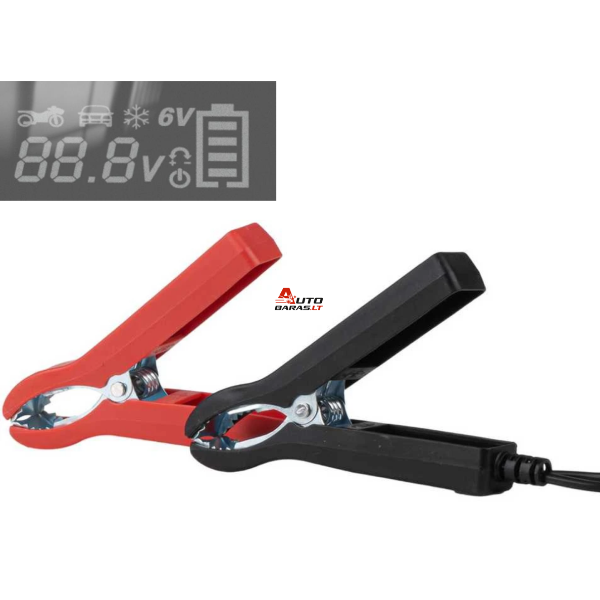 Įkroviklis akumuliatoriui automatinis LCD 12/24V 10A 1