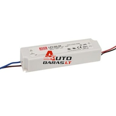 Impulsinis LED maitinimo šaltinis Mean Well LPV-60-24 (24V, 60W, 2.5A)
