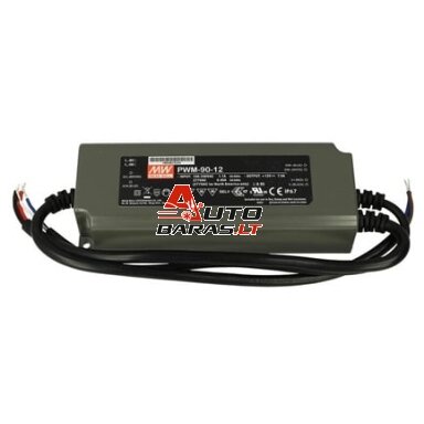 Impulsinis maitinimo šaltinis 12V 7.5A 90W IP67, dimeriuojamas