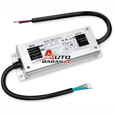 Impulsinis maitinimo šaltinis LED 150W 12V 12.5A IP67, dimeriuojamas, Mean well XLG-150-12-A