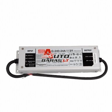 Impulsinis maitinimo šaltinis LED 24V 240W 10A IP65, dimeriuojamas, MEAN WELL ELG-240-24A-3Y