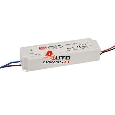 Impulsinis LED maitinimo šaltinis Mean Well LPV-60-24 (24V, 60W, 2.5A)